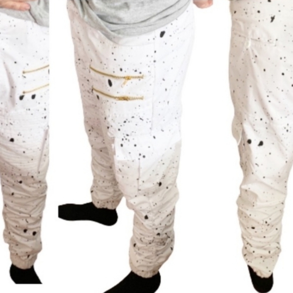 Men’s Paint Splatter Pants Scrunch & Stretch Legs